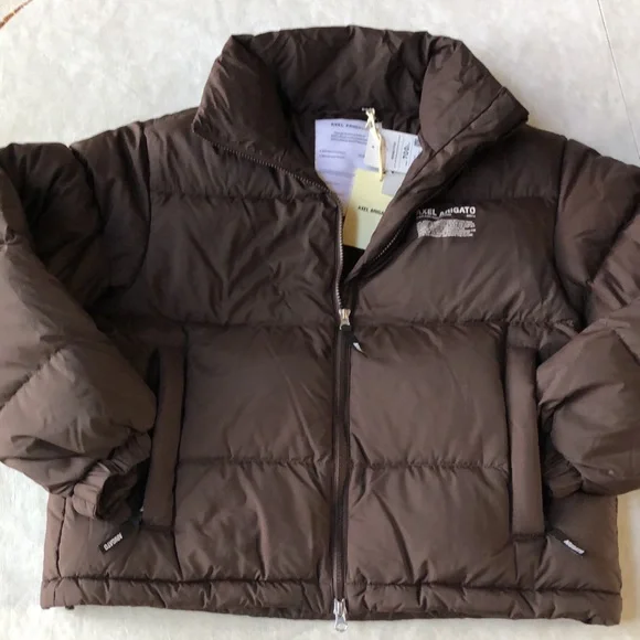 New Axel Arigato Woman’s Observer Brown PreprocessedDown Puffer Jacket Size XS